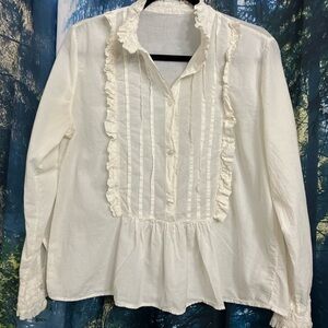 Vintage Ruffle Trim Blouse